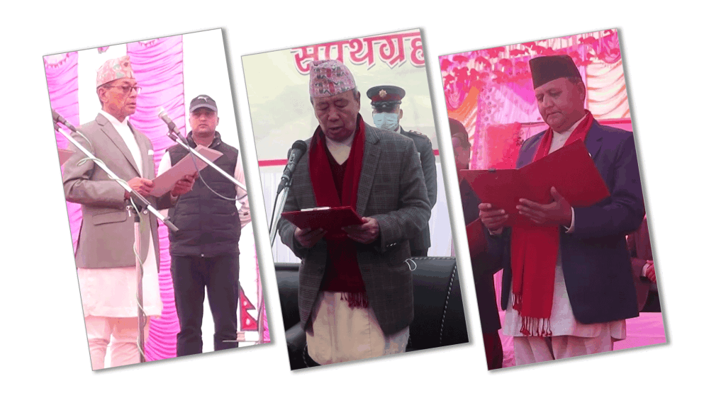 ३ प्रदेशका मुख्यमन्त्रीहरूले लिए पद तथा गोपनीयताको शपथ